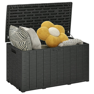 Garden Storage Box 336 L – Waterproof XXL Plastic Box with Double-Wall Design, Black