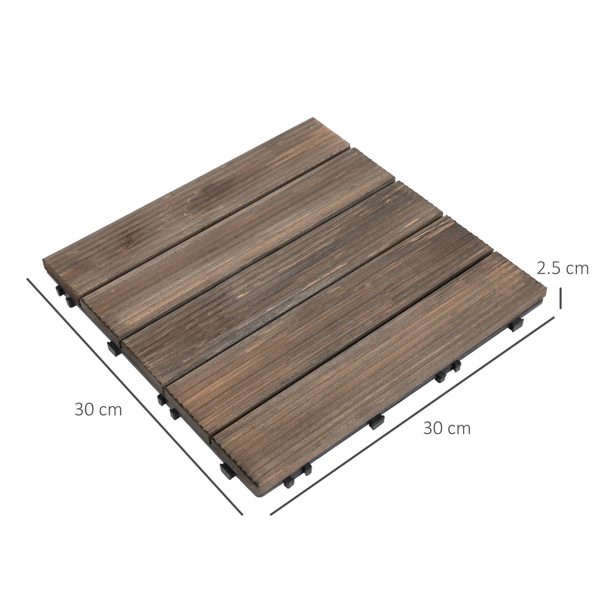 Decorative Privacy Screen with Stand Base for Outdoor Use – Bamboo Look Black